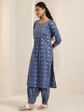 Libas Women'S Cotton Kurta Sets (400550_Blue_L)