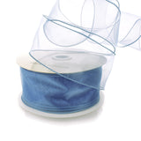 Ribbon Traditions 2.5 Wired Sheer Organza Ribbon Anique Blue 10 Yards