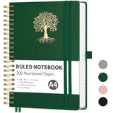 RETTACY Spiral Notebook, A4 Lined Journal Notebook with 300 Numbered Pages, Journaling Notebooks, Notebooks for Work, School, Le
