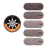 MAXXT 5 Hook & Loop DA Sander Backing Plate Pad 30 Sandpaper, Dual-Action Random Orbital Sanding Pad - Low Profile Edge, Medium 