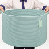 BOSROTY Extra Large Blanket Basket 87L, Laundry Hamper, Baby Nursery Hamper for Storage Toys Clothes Towels, Large Cotton Rope L