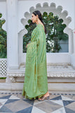 Glory Sarees Womens Organza Silk Woven Saree With Blouse Piece (Organza_Silk101_Firozi)