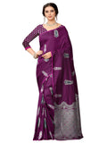 Shiv Textiles Women's Banarasi Jacquard Art Silk Saree With unstitched Blouse Piece (zm03wine_Wine)