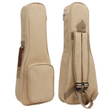 HOT SEAL 10MM Leather Handles Thick Durable Colorful Ukulele Case Bag with Storage (21in, Beige)