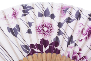 Amajiji 8.27(21cm) Hand Held Bamboo Silk Folding Fan Hand Fan,Chinese/Japanese Charming Elegant Vintage Retro Style,Women Lady