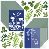 Sun Print Paper Kit Cyanotype Paper, 60 Sheets Cyanotype Papers with 1 Sheet Acrylic Panel, High Sensitive Nature Solar Activate