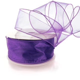 Ribbon Traditions 2.5 Wired Sheer Organza Ribbon Regal Purple 10 Yards