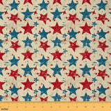 Feelyou Vintage Western Texas Star Fabric by The Yard Kids 1 Yard Kids Wooden Star Upholstery Fabric for Chairs Teens Boys Girls