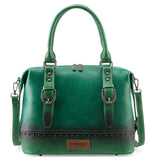 Wrangler Doctor Bag Top Handle Purse Hobo Shoulder Satchel Handbags Crossbody Bag with Crazy Horse Grain Leather for Women WG48-