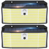 APILAB Solar Lights Outdoor, 2 Pack 418 LED 3000LM Motion Sensor Outdoor Lights, 3 Modes Security Light, IP65 Waterproof Solar P
