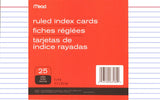 Mead Ruled Index Cards, 5 X 8 Inches (63580), White, 25 EA