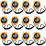TOODOO 12 Pack Multi Function Digital Stopwatch Timer Bulk Sports Stopwatch with Lanyard Plastic Display Waterproof Date Time Al
