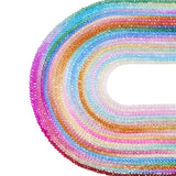 FASHEWELRY 20 Strands Faceted Crystal Glass Beads 3mm Rondelle Gradient Crystal Beads Transparent Glass Loose Beads for Bracelet