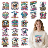 Shejdgart Dtf Transfers Ready to Press - 20 Pcs Sarcastic Skeleton Iron on Patches for T-Shirts, Skull Iron on Stickers Heat Tra