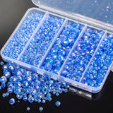 Song Xi 1250PCS AB Blue Crystal Beads for Jewelry Making, Rondelle Glass Beads for Bracelets Necklace, Earring, Pendants and Mak
