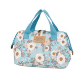 Smrcom Makeup Bag Cosmetic Bag For Women Girl Travel Makeup Toilet Zipper Organizer Bag Waterproof (L.blue white flower)