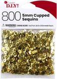 Cousin DIY Gold, 5mm Cupped Sequins, 800pc