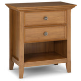 SIMPLIHOME Amherst SOLID WOOD 24 Inch Wide Traditional Bedside Nightstand Table in Light Golden Brown, For the Living Room and B