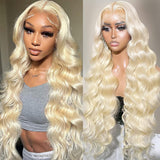 Alimubi 613 13x6 Lace Front Wig Human Hair 200 Density 613 Lace Front Wig Human Hair Body Wave Blonde Wig Human Hair(26 Inch)