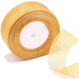 Bsikon 1-1/2 Inch Sheer Organza Ribbon 50 Yards Gold Chiffon Ribbon for Gift Wrapping,Bouquets,Wedding,DIY Craft
