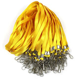 Beebel Yellow Lanyard Bulk Lanyards for Id Badges Flat Lanyard with Badge Clip Swivel Hook 50 Pack