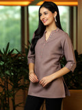 Libas Women'S Cotton Blend Straight Kurtis (58257B_Mauve
