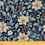 Erosebridal Yellow Red Green Garden Flowers Floral Fabric by The Yard 2 Yards | Natural Leaves Botanical Decor Aesthetic Upholst