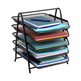 Mind Reader 5Tier Paper Tray, Desktop Organizer File Storage, Workspace, Office, Metal Mesh, 11.75 L x 14 W x 14.5 H, Black