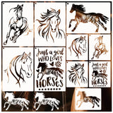 YHSLMH Reusable Horse Stencils - Large Horse Templates for Painting on Wood, Fabric, Canvas & Furniture (10 Designs)