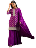 Libas Women'S Silk Blend Kurta Set (48824_Magenta