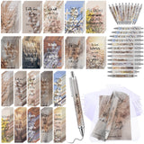 Yeaqee 200 Pcs Christian Gifts Set Church Favors Include 50 Bible Verses Bookmarks Book Markers 50 Ballpoint Pens 50 Bible Noteb