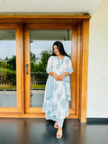 Gosriki Women'S Rayon Blend Anarkali Printed Kurta With Pant & Dupatta (Rayka White-Gs_M_White_Medium),White,,B0DCK9ZCF7