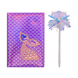 Samvardhan A5 Mermaid Holographic Tail Plush Diary Journal For Kids And Adults Ruled 160 Pages With Pen For Writing And Drawing 