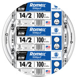 Southwire Romex Brand Simpull Solid Indoor 14/2 W/G NMB Cable 100ft Coil SW# 28827423