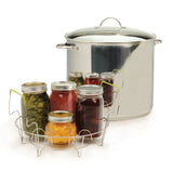 Rsvp International Endurance Water Bath Canner, Stainless Steel, 20 Quart | Includes 7 Jar Canning Rack | Can Fruits, Vegetables