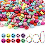 450 Pcs Smiley Face Beads - 7mm Mixed Colorful Acrylic Happy Face Spacer Beads, Cute Fun Beads for Bracelets, Charms for Bracele