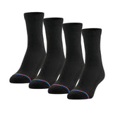 MediPEDS Quarter Socks with Non-Binding Top and Cushion, Multipairs, Black (4-Pairs), Shoe Size: Men's 6-9 Women's 6-10