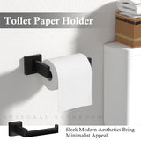 10-Pieces Matte Black Bathroom Accessories Set, 23.6 Inch Bath Towel Bar Set, SUS 304 Stainless Steel Bathroom Hardware Set, Tow