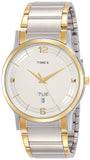 Timex Classics Analog Watch For Man With Silver Round Dial & Two Tone Stainless Steel Bracelet Band Water Resistant Men'S Wrist 