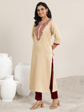 Libas Women'S Viscose Rayon Yoke Design Straight Kurta (29659_Beige_S)