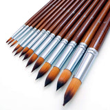 Levin 13 Pcs Long Handle Round Shape Artist Acrylic Painting Brushes Set