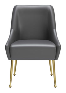 Zuo Maxine Dining Chair Gray & Gold