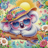 MVVMTOP Diamond Painting Art Kit, DIY Koala and Plant 5D Diamond Painting Special Shape Drills Diamond Painting Mosaic Making Cr