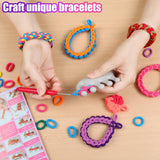 FUNiOi Kids Art and Craft Kit, Rubber Band Bracelet Make Toy, Cat Weaving Comb, 1000+ Colorful Hair Ties, DIY, Organizer Case, G