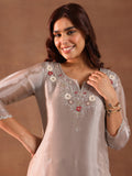 Libas Women'S Glass Tissue Kurta Set (49340 Taupe M