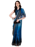 Pratham Blue Womens Sequins Silk Fancy Saree for women With Blouse Piece (PB-383_Teal Blue)