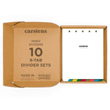 Carstens Heavy Duty Plastic Dividers, 9-Tab, Multi-Color, Blank, for Top-Opening Ring Binders, Case of 10