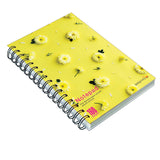 Askprints Yellow Flower Printed Designer Wire Bound 160 Ruled Pages Spiral Notebooks & Diary For Letters, Notes, Or Homework (15