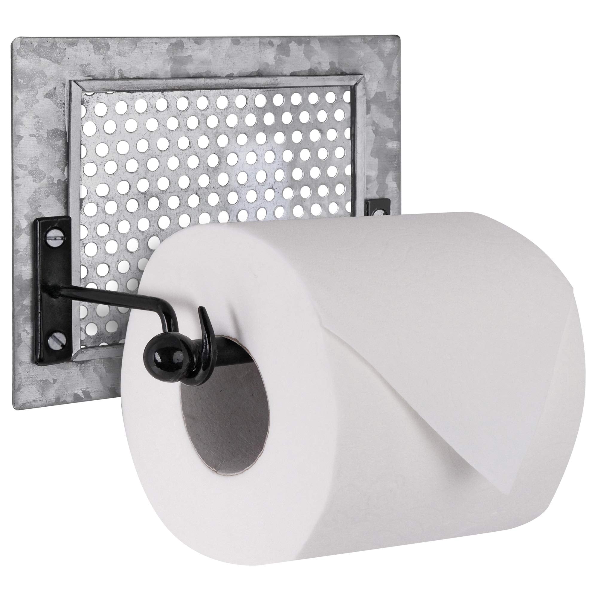Autumn Alley Rustic Farmhouse Toilet Paper Holder | Farmhouse Bathroom Decor | Galvanized Bathroom Accessories | Warm Finish and