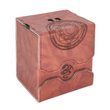 Zoopin Leather Deck Box with Built-in Spinning Life Counter, Brown for MTG,Yugioh,Pokeman,TES Legacy,Munchkins CCG Decks and Als